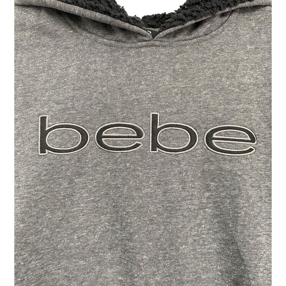 NEW Bebe Sport Women's Sweatshirt Logo Marbled‎ Gray Size Medium M - Picture 2 of 10
